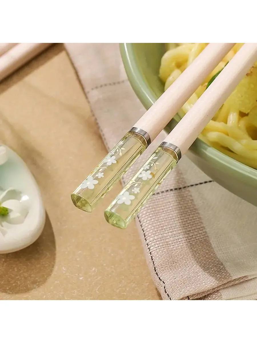 1/2/5pairs, Non-Slip Reusable Cherry Blossom Chopsticks For Restaurant, Home, Party, And Travel - Creative Kitchen Utensils For Easy And Comfortable Eating