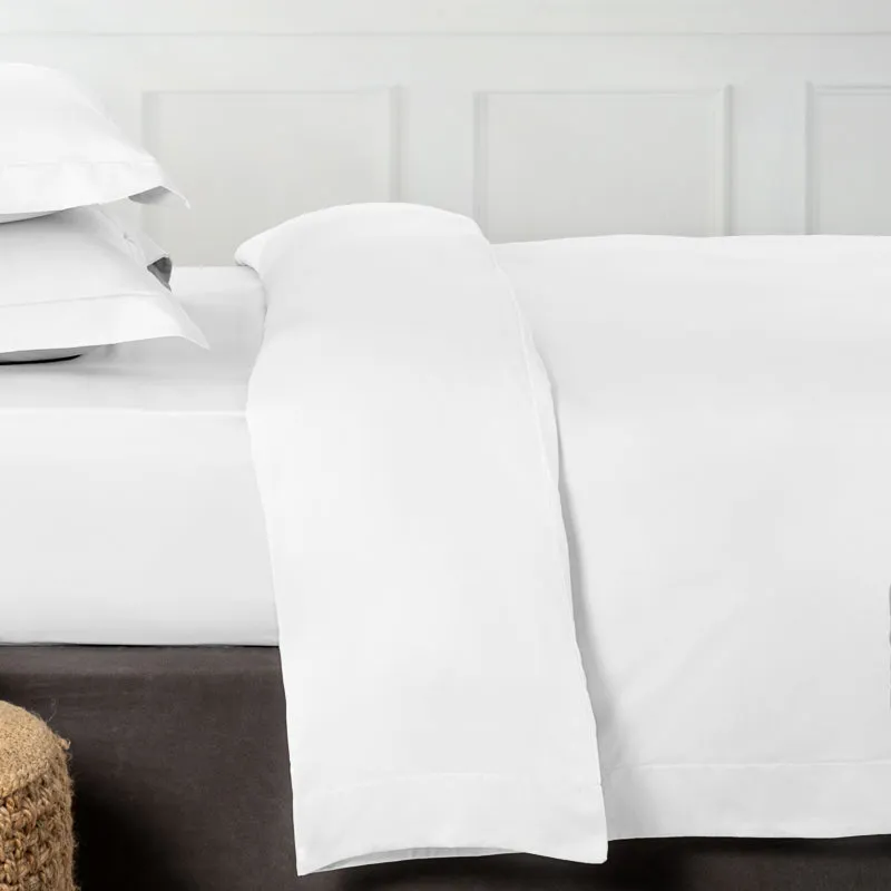 200 Thread Count Flap Oxford 100% Cotton Duvet Cover - White