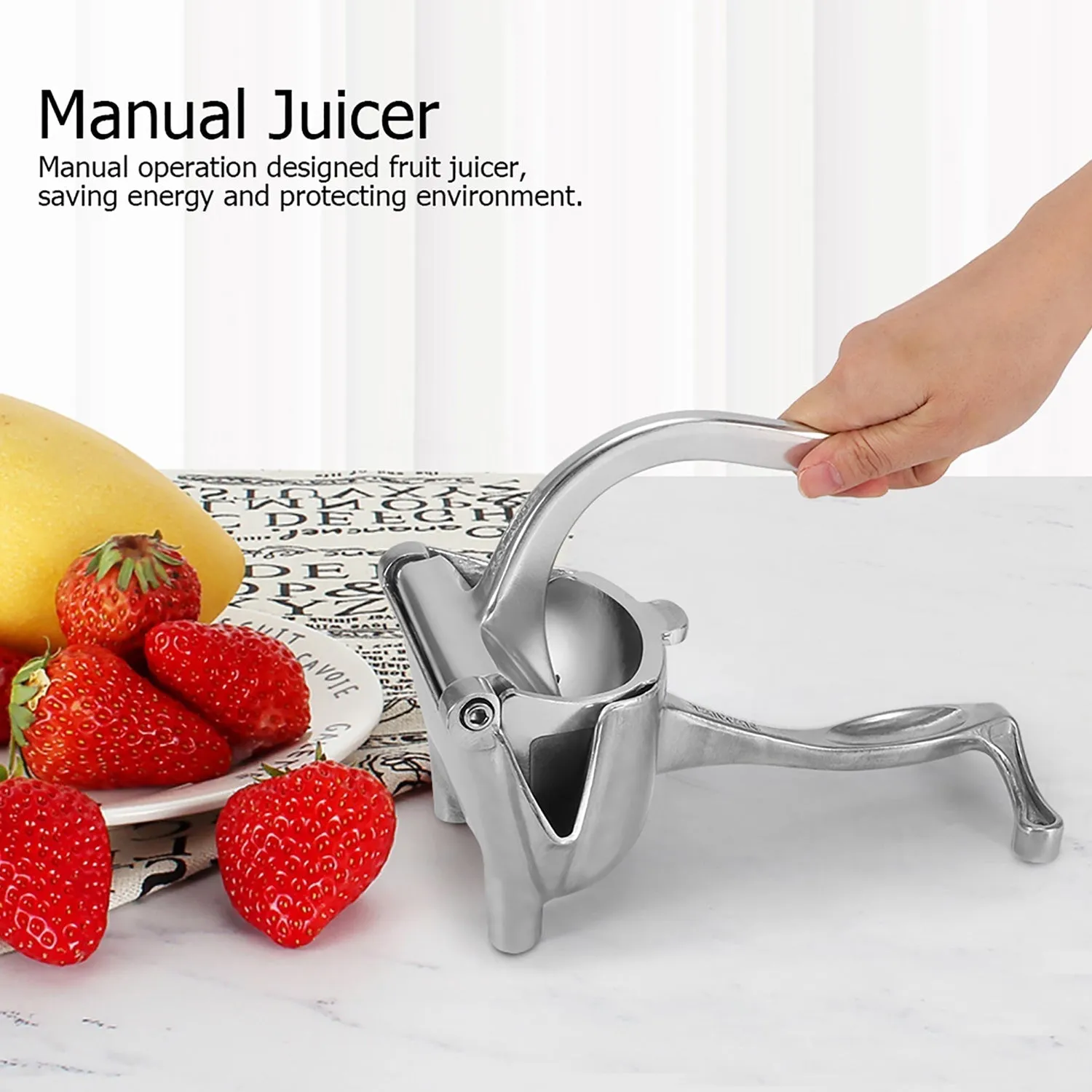 2445B MANUAL ALUMINIUM METAL FRUIT PRESS JUICER  ( BROWN BOX )