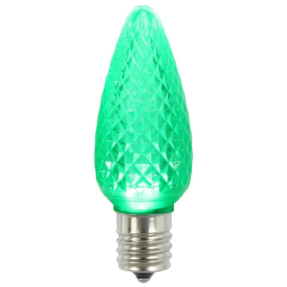 25PK - Vickerman C9 Faceted LED Green Bulb 0.96W