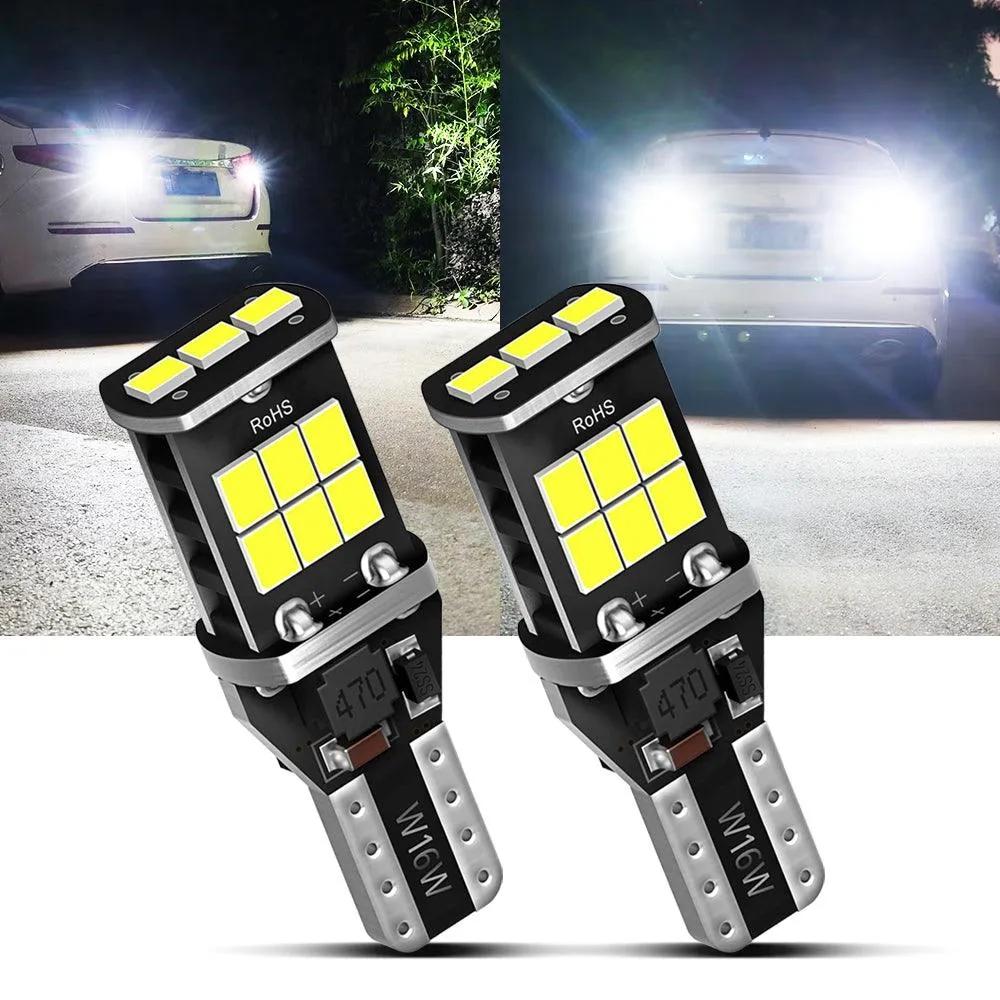 (2pcs/set) 921/912/T15/W16W Highbrightness LED Reverse Lights Back up Canbus LED Bulbs 6500K White