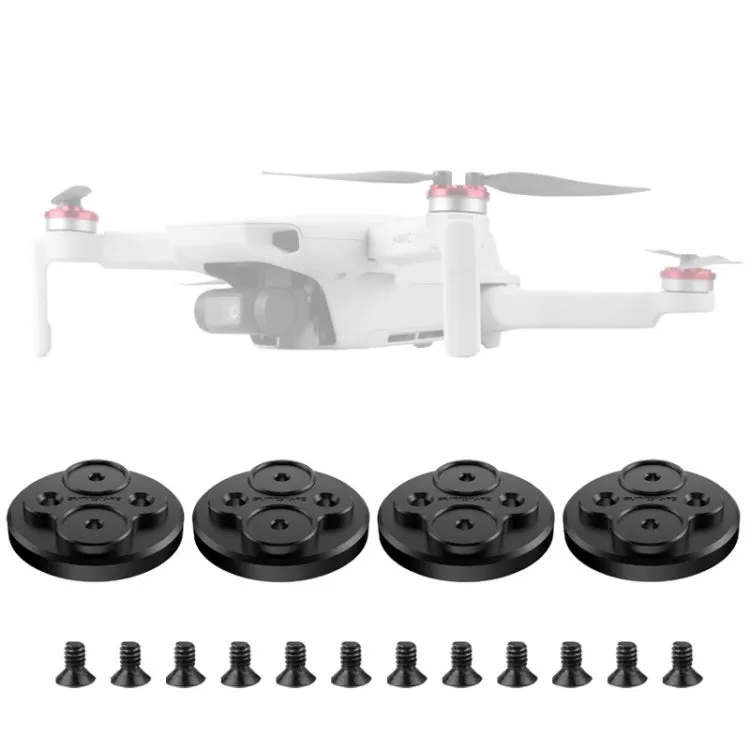 4 PCS Sunnylife Motor Metal Protection Cover for DJI Mini 2 (Black)