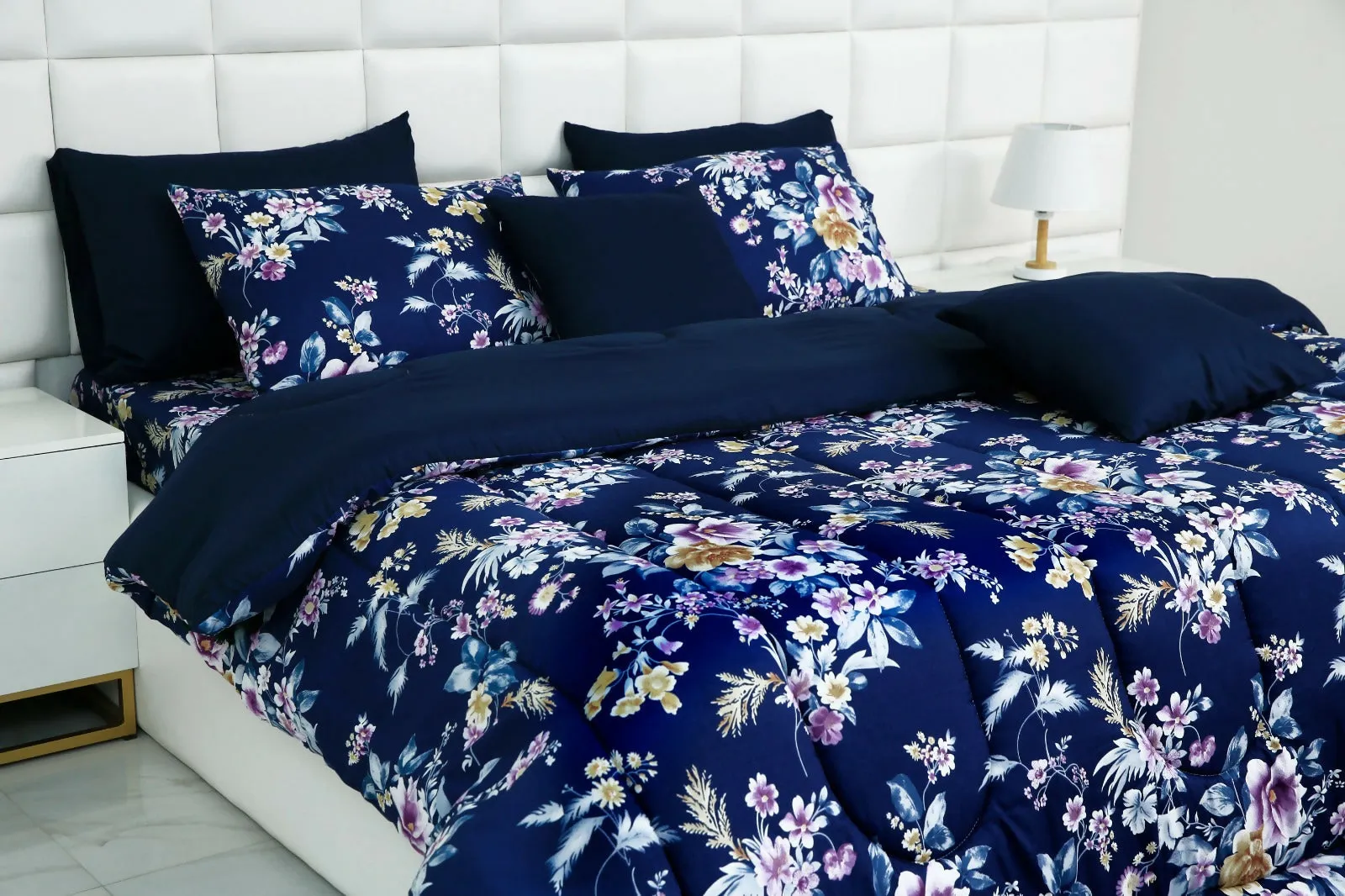 5 PCs Single Comforter Set-15184Aster