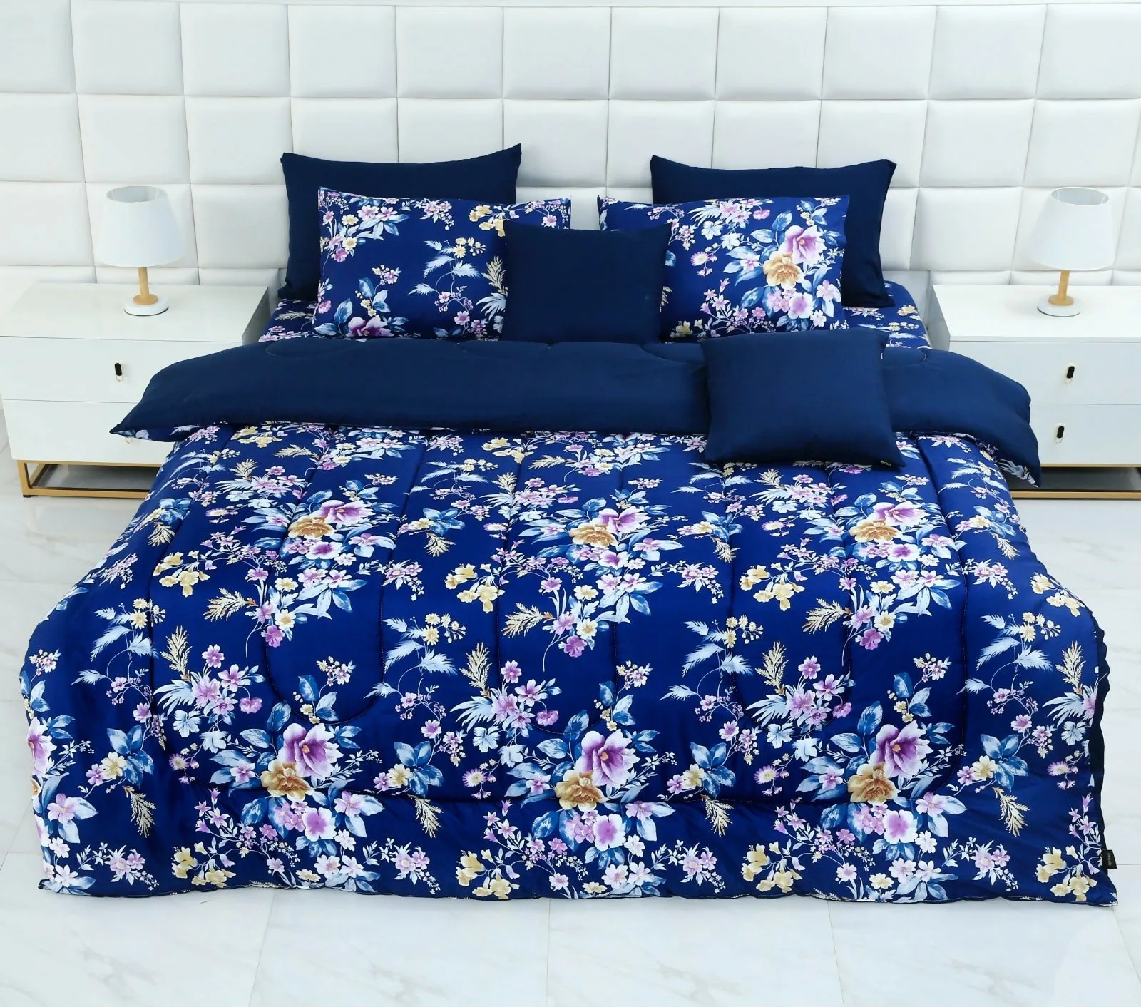 5 PCs Single Comforter Set-15184Aster