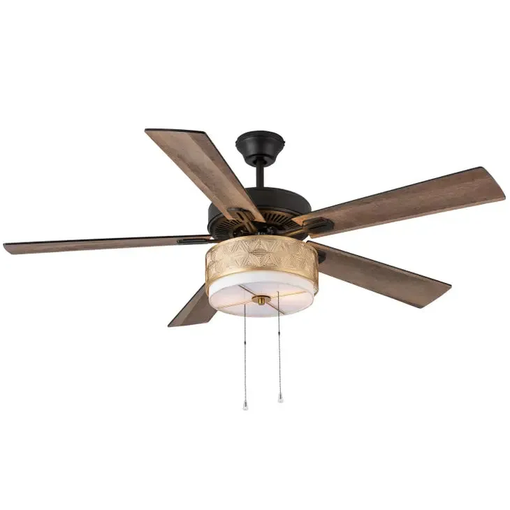 52"W Dorothy Gold Ceiling Fan with Light Kit