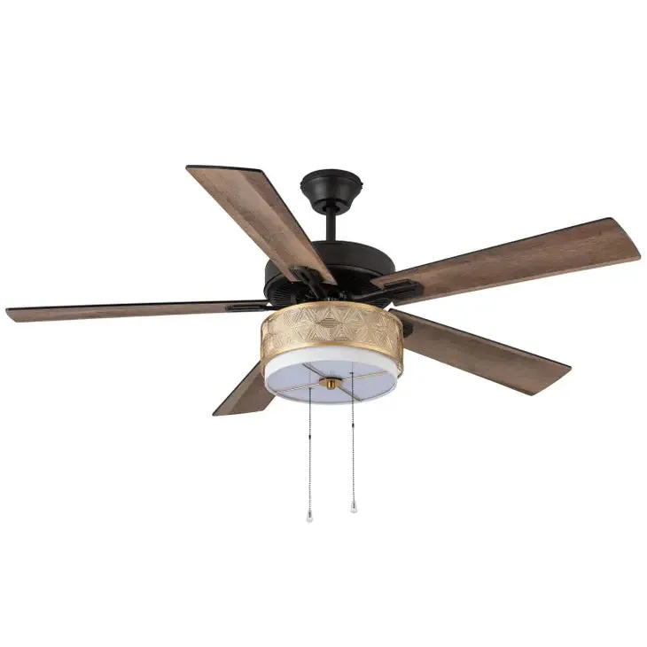 52"W Dorothy Gold Ceiling Fan with Light Kit