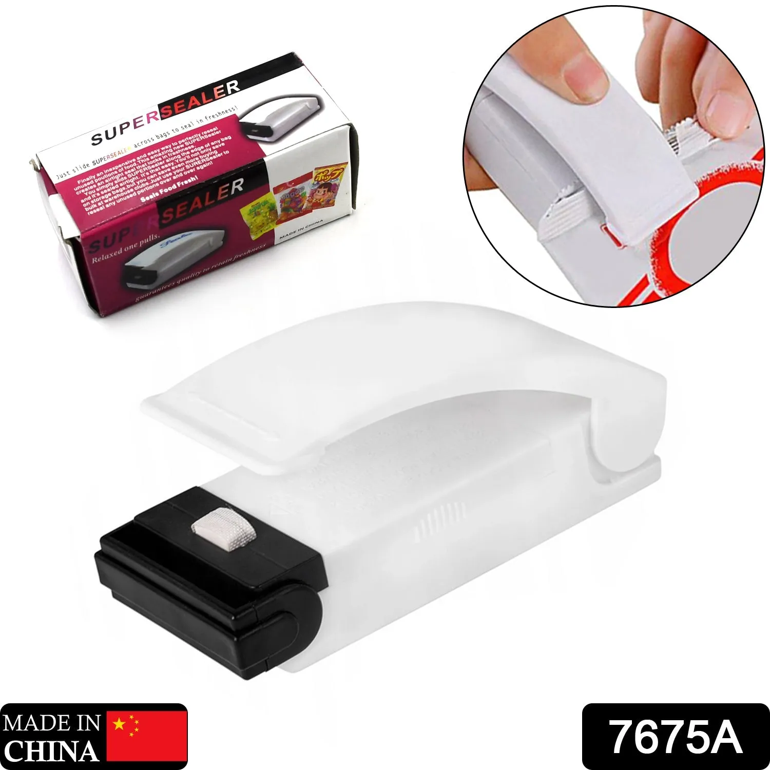 7675A  Multifunctional Household Mini Portable Super Sealer Handy Plastic Bag Sealer Sealing Machine