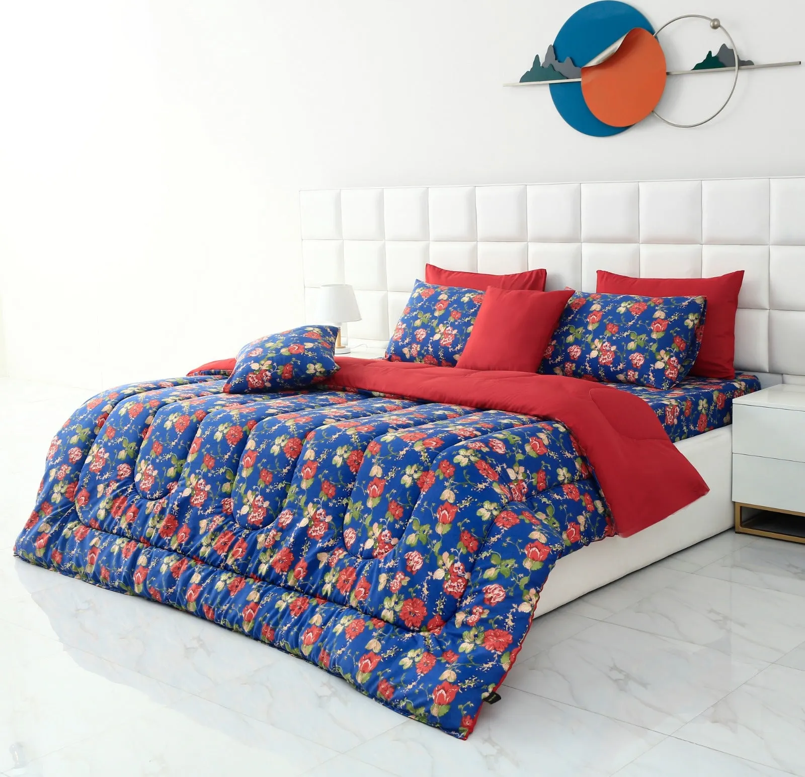 8 PCs Winter Comforter Set-Botanic