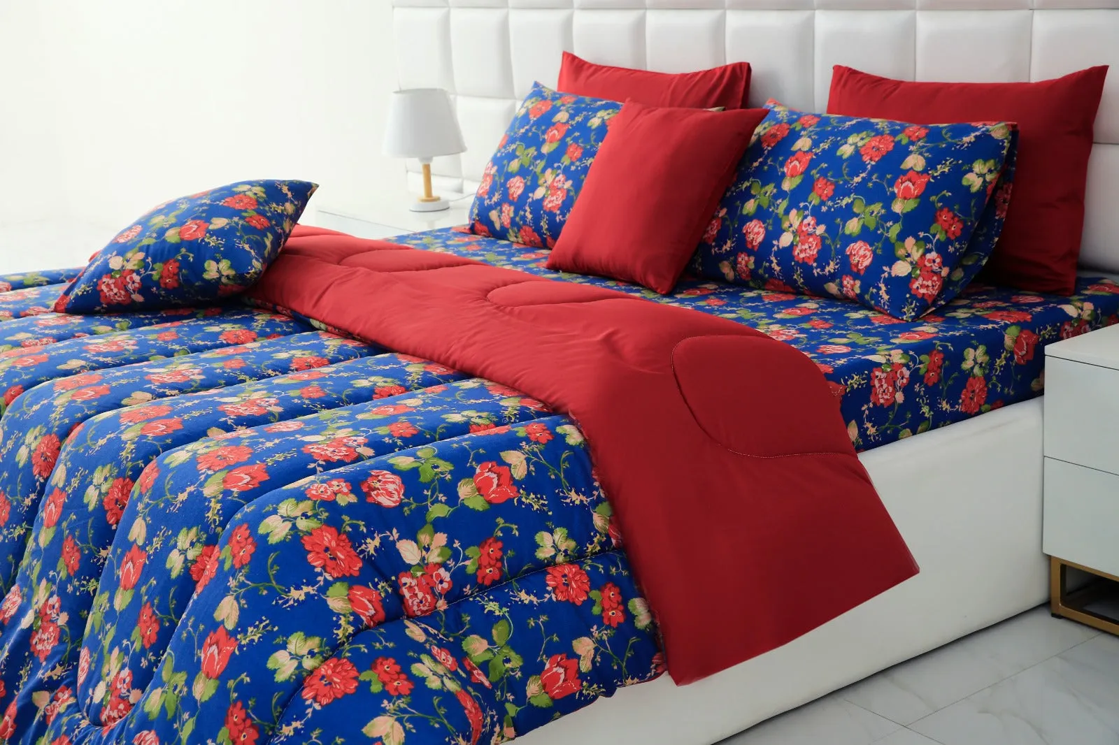 8 PCs Winter Comforter Set-Botanic