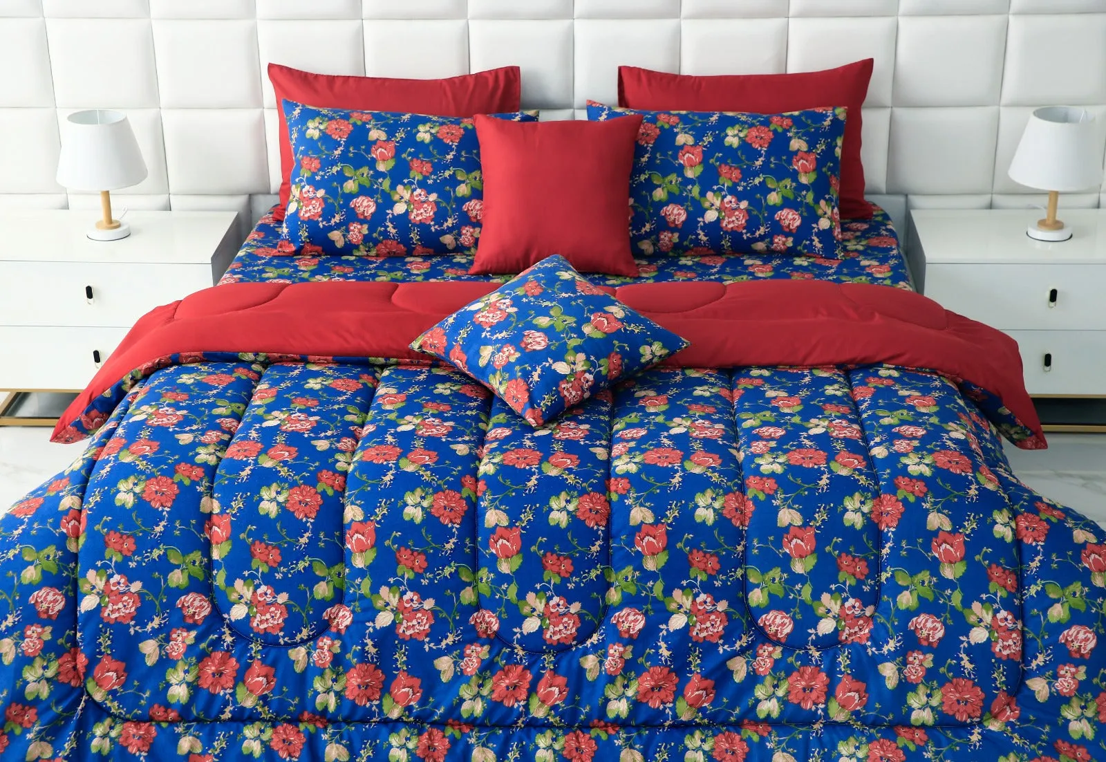 8 PCs Winter Comforter Set-Botanic