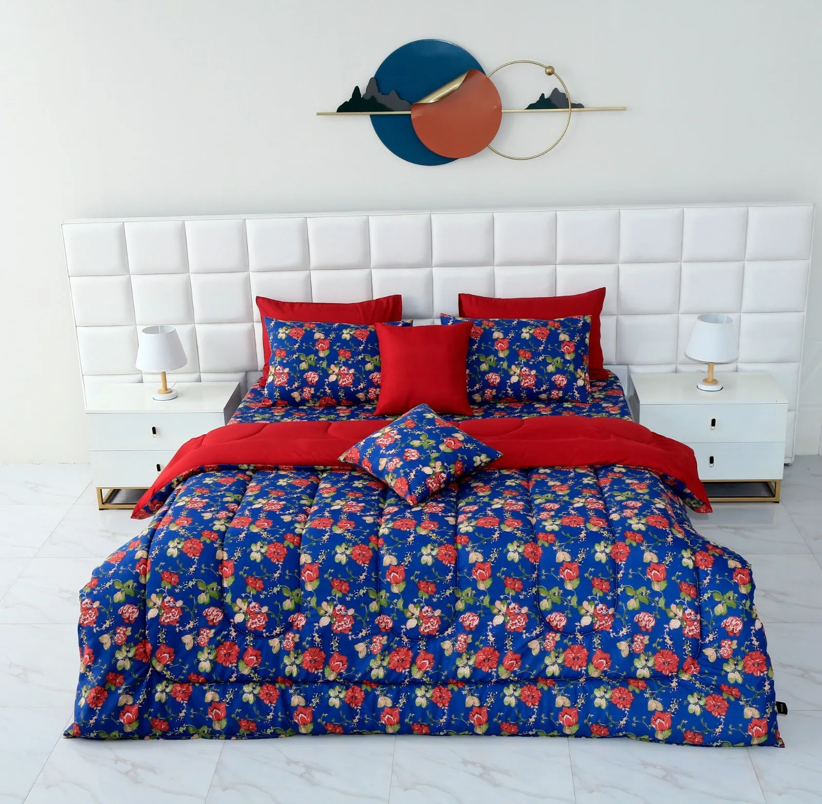 8 PCs Winter Comforter Set-Botanic