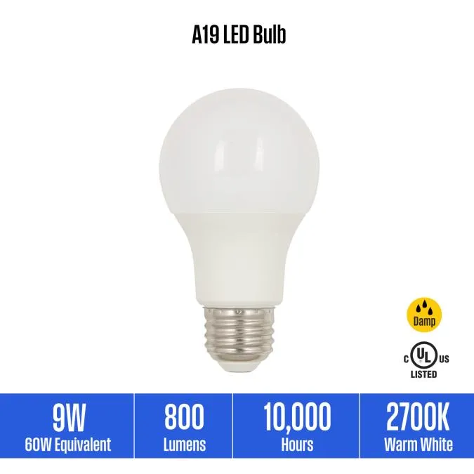 9 Watt (60 Watt Equivalent) A19 LED Light Bulb