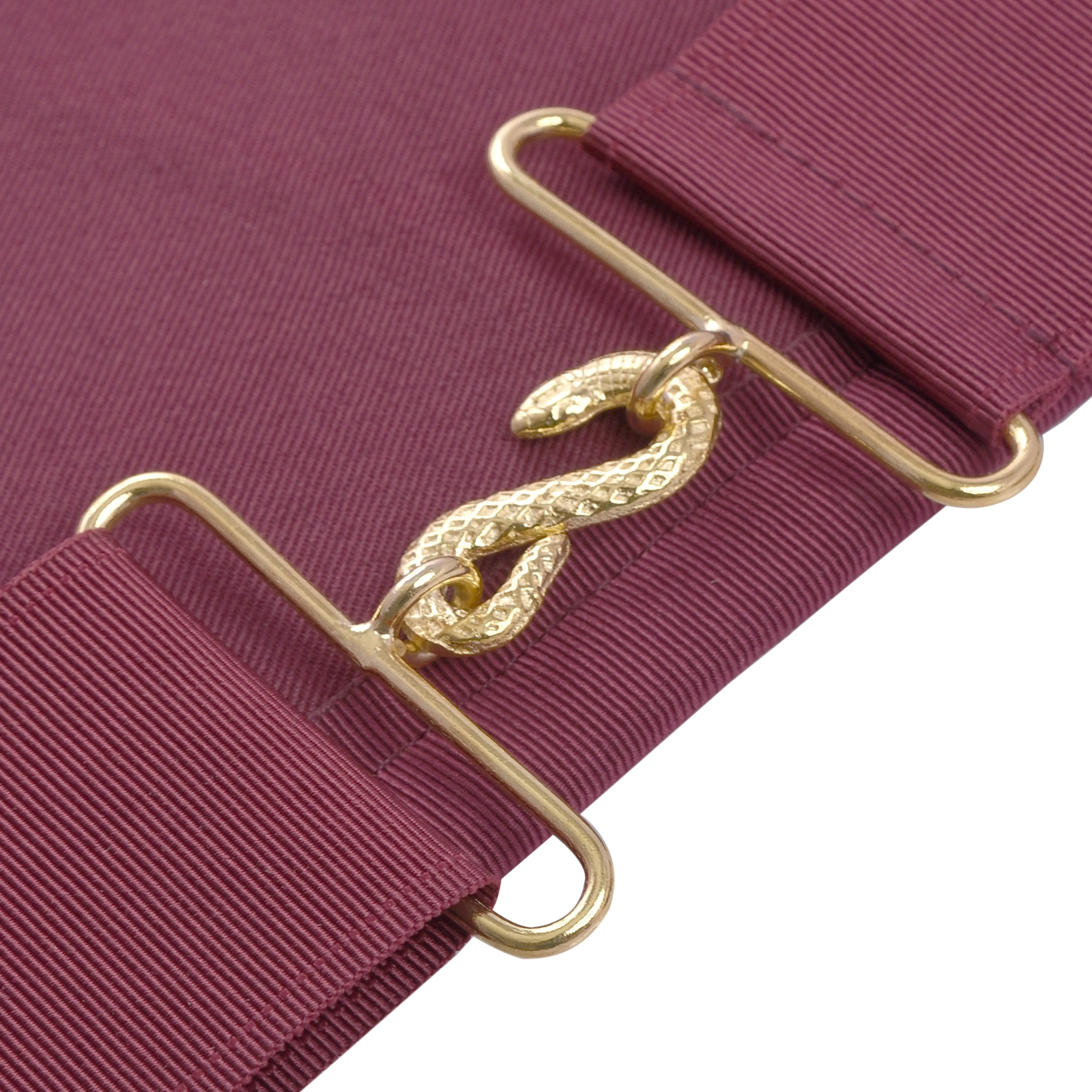 95th Degree Memphis Misraim French Regulation Apron - Burgundy Velvet With Gold Hand Embroidery Bullion