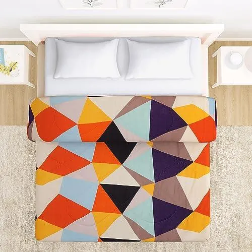 AC Comforter and Bedding Set for Double Bed, Multicolor Abstract Geometric