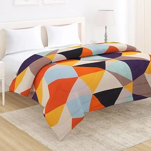 AC Comforter and Bedding Set for Double Bed, Multicolor Abstract Geometric