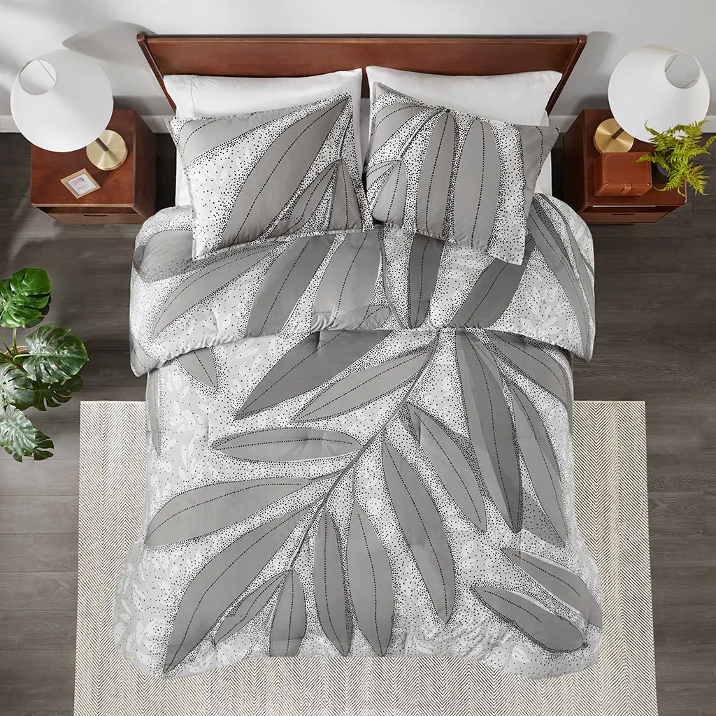 Adrian Modern Botanical Cotton Comforter Set - Elegant, Hypoallergenic, Eco-Friendly Bedding for Comfort