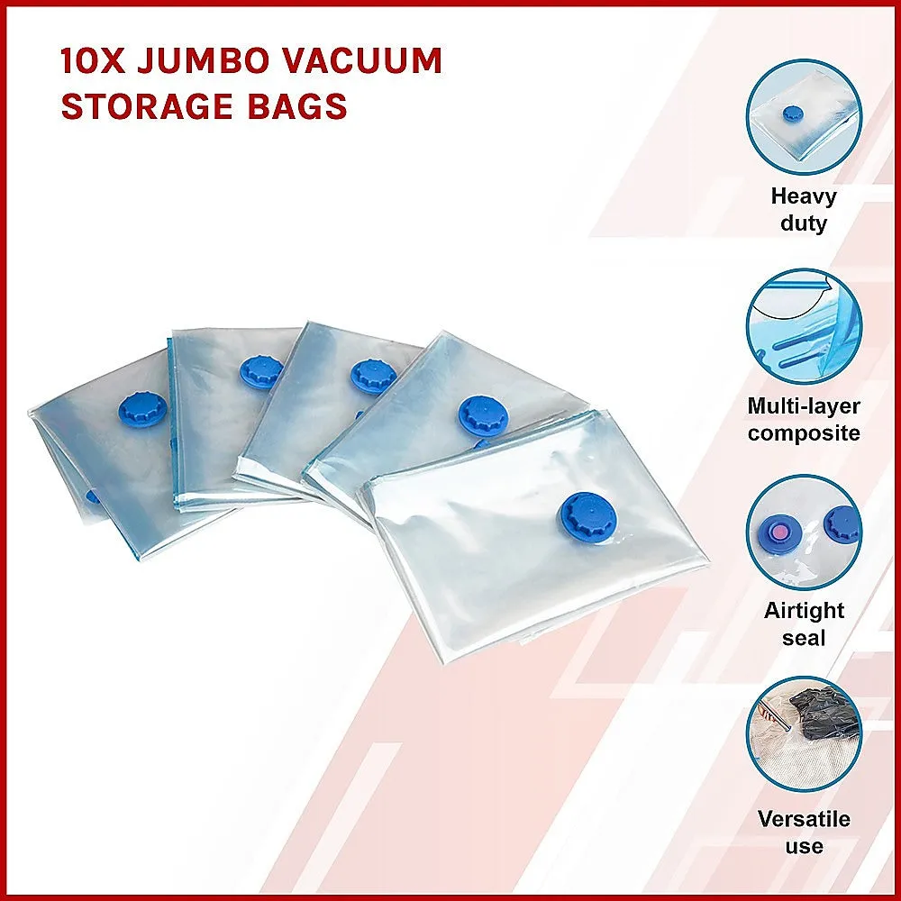 Airtight Jumbo Vacuum Storage Bags - 10 Pack, Waterproof