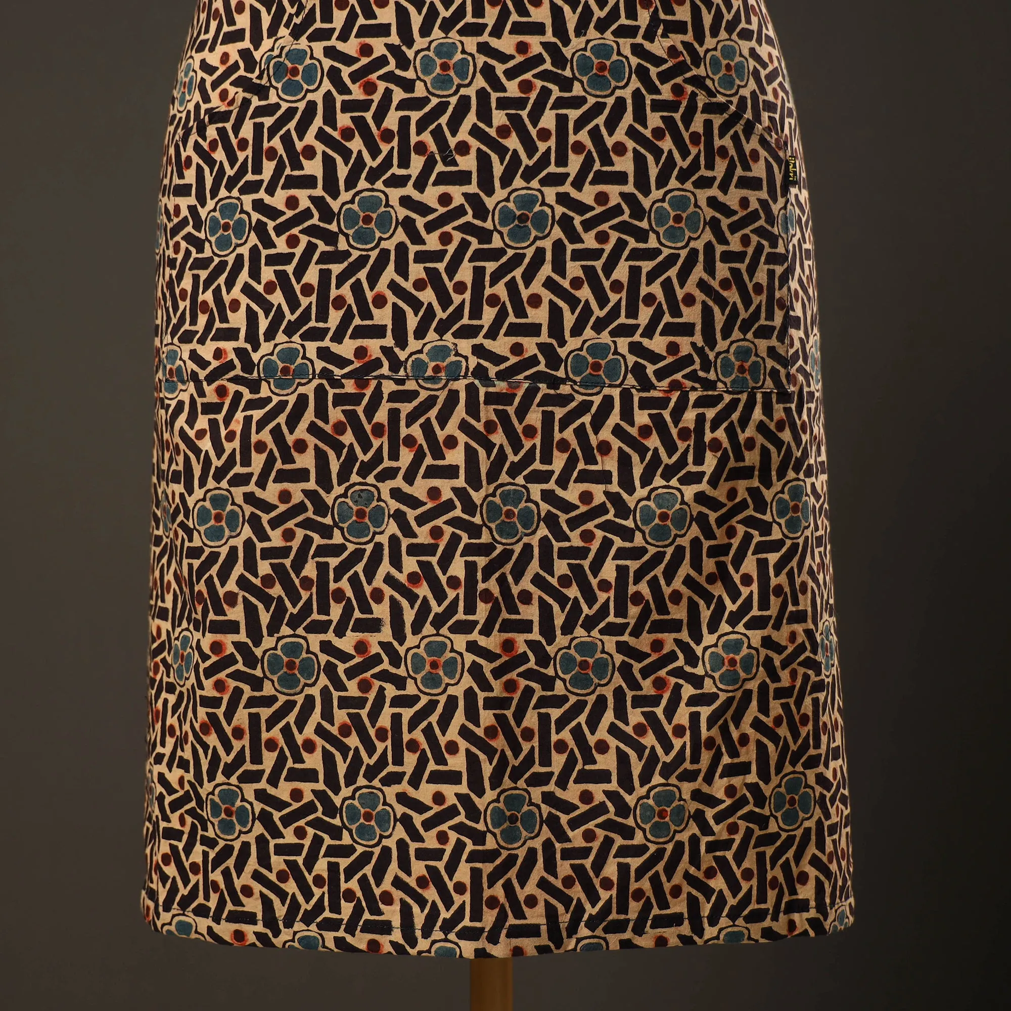 Ajrakh Block Printed Cotton Apron with Pocket 20