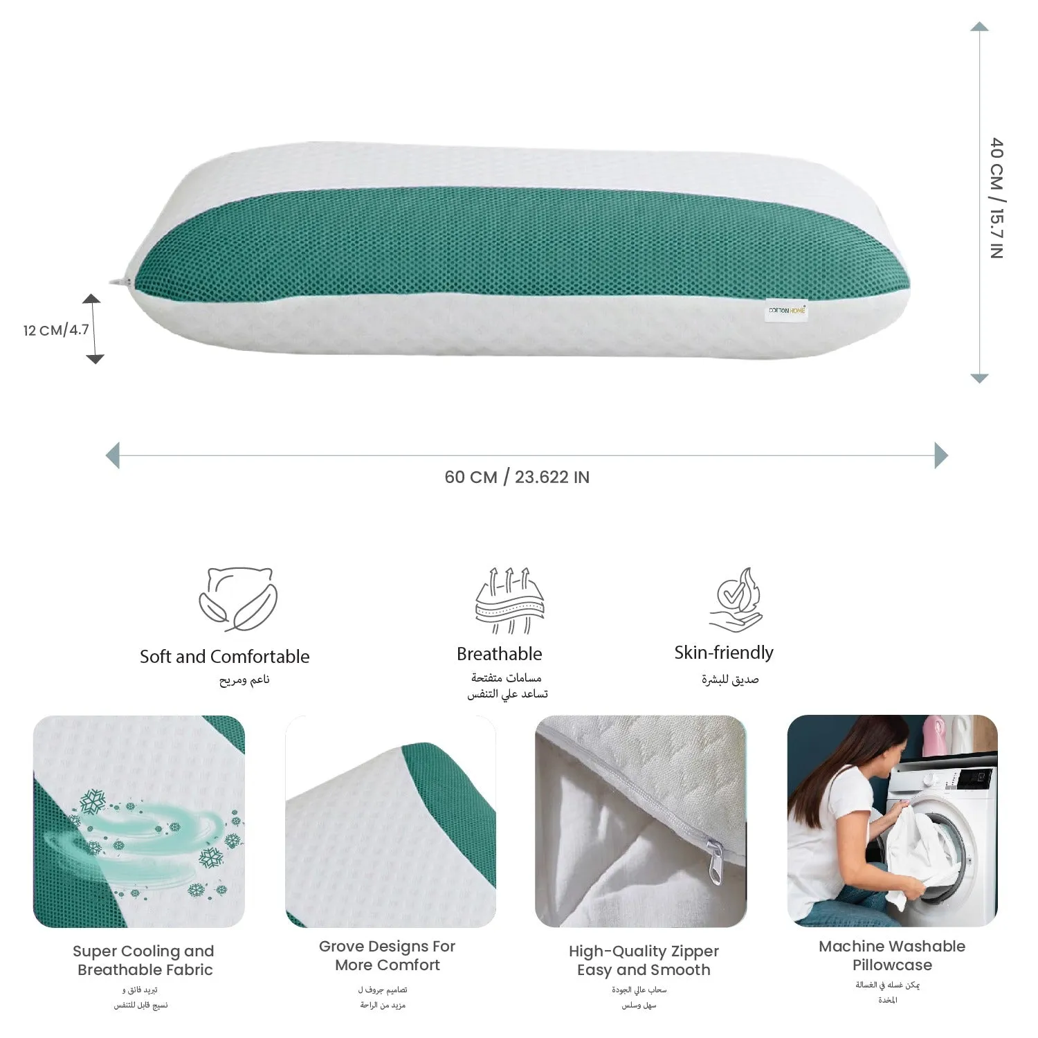 Aroma Eucalyptus Infused Ergonomic Memory Foam Pillow