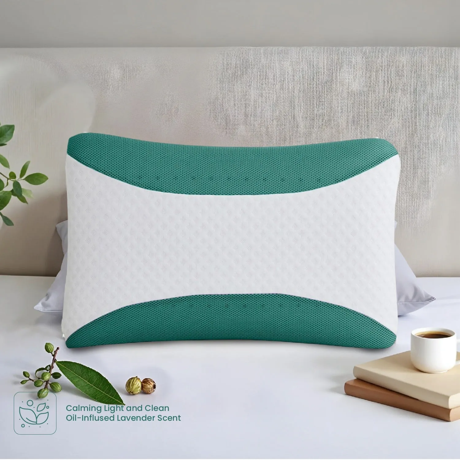 Aroma Eucalyptus Infused Ergonomic Memory Foam Pillow