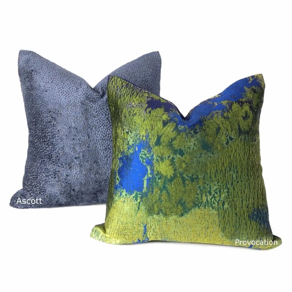 Ascott Navy Blue Abstract Cut Velvet Dots Pillow Cover (Fabric by the Yard available)