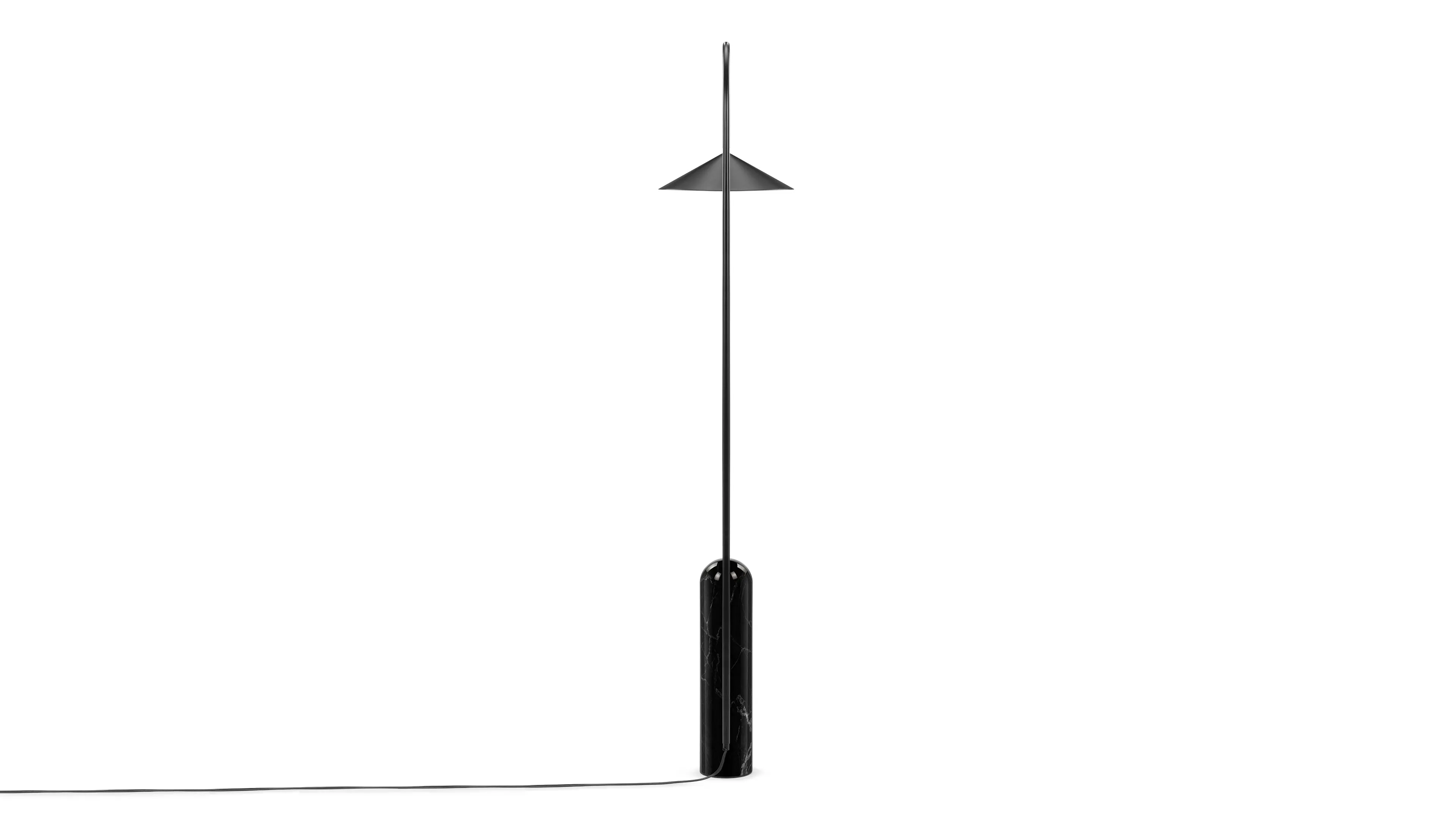 Audo - Audo Floor Lamp, Black and Marble