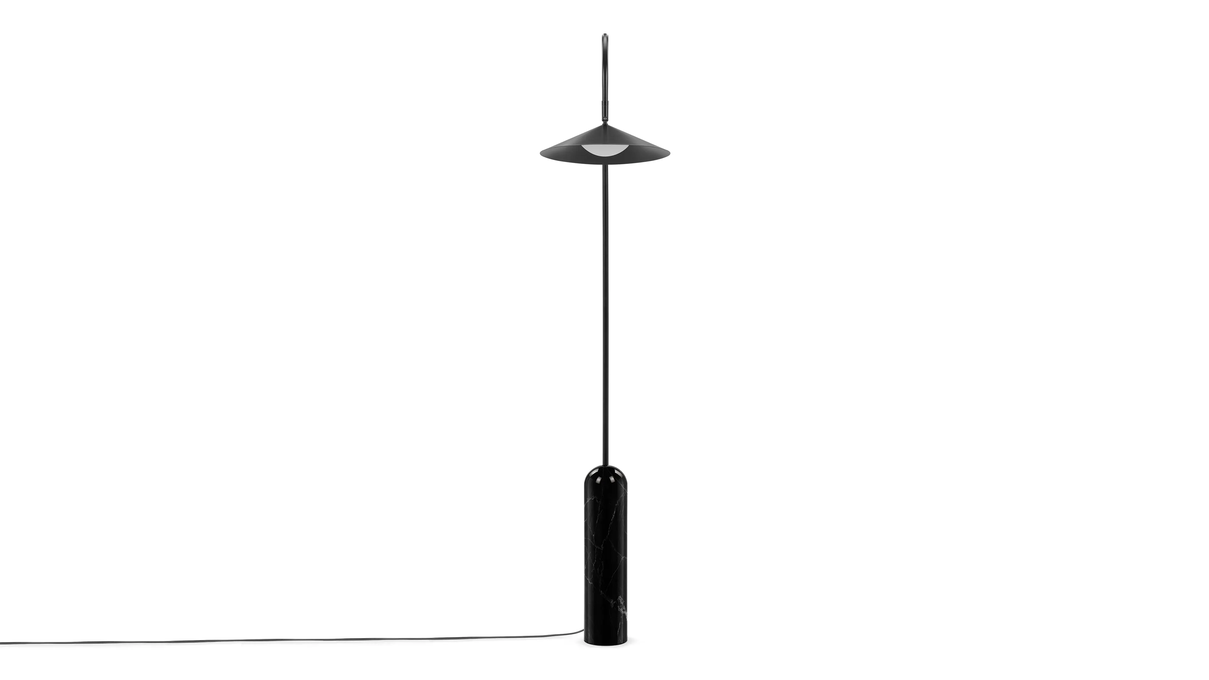 Audo - Audo Floor Lamp, Black and Marble