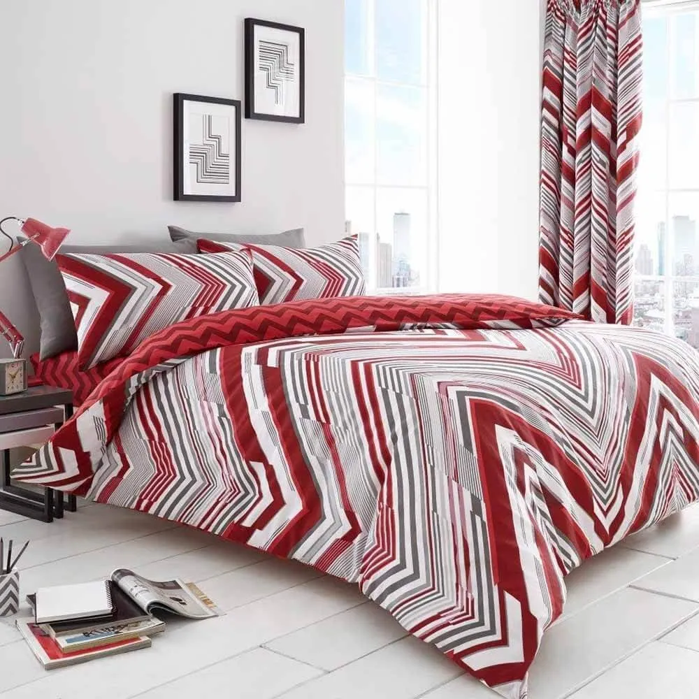 Austin Duvet Cover Bedding Set - Red