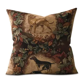 Autumnal Dog Throw Pillow Cover 24x24