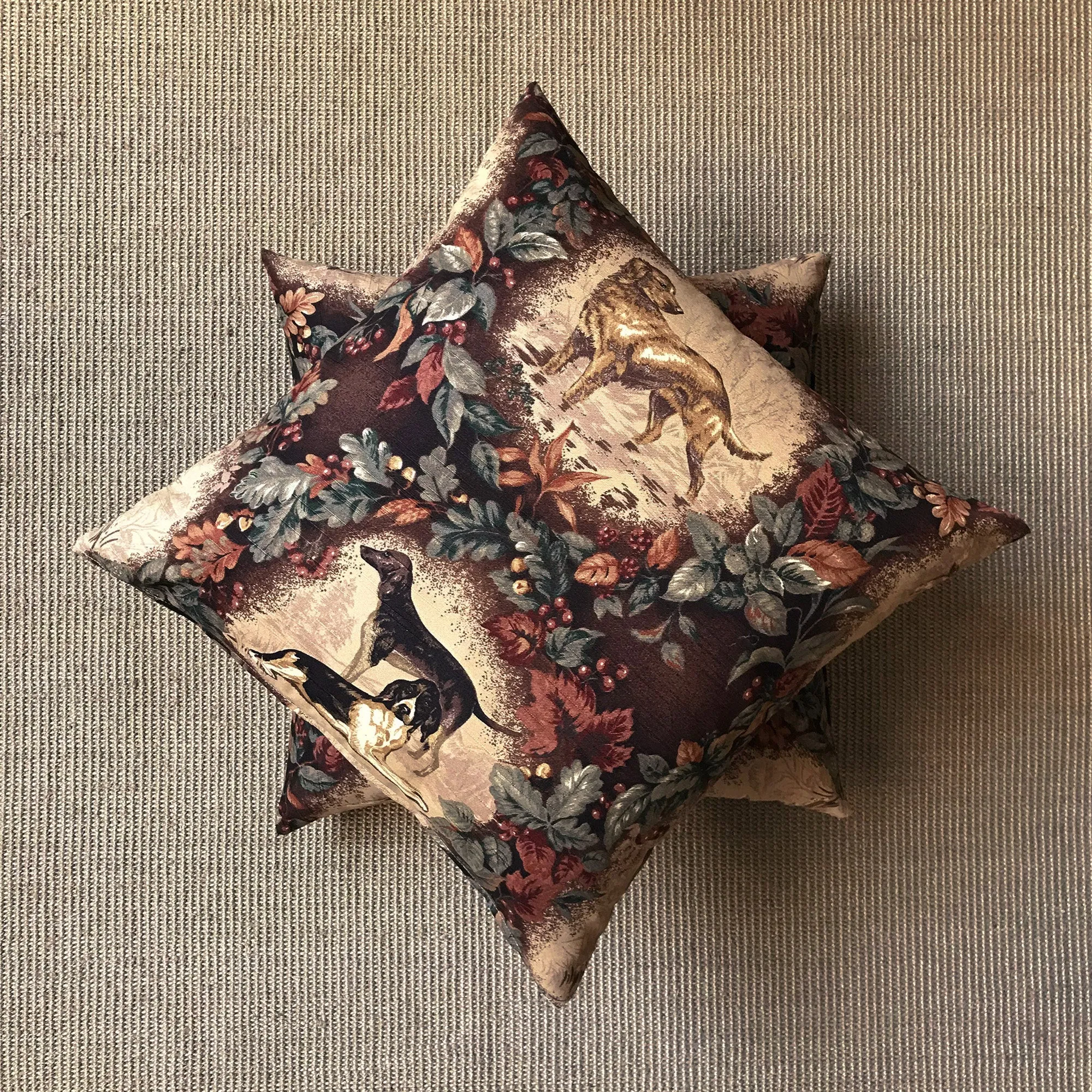 Autumnal Dog Throw Pillow Cover 24x24