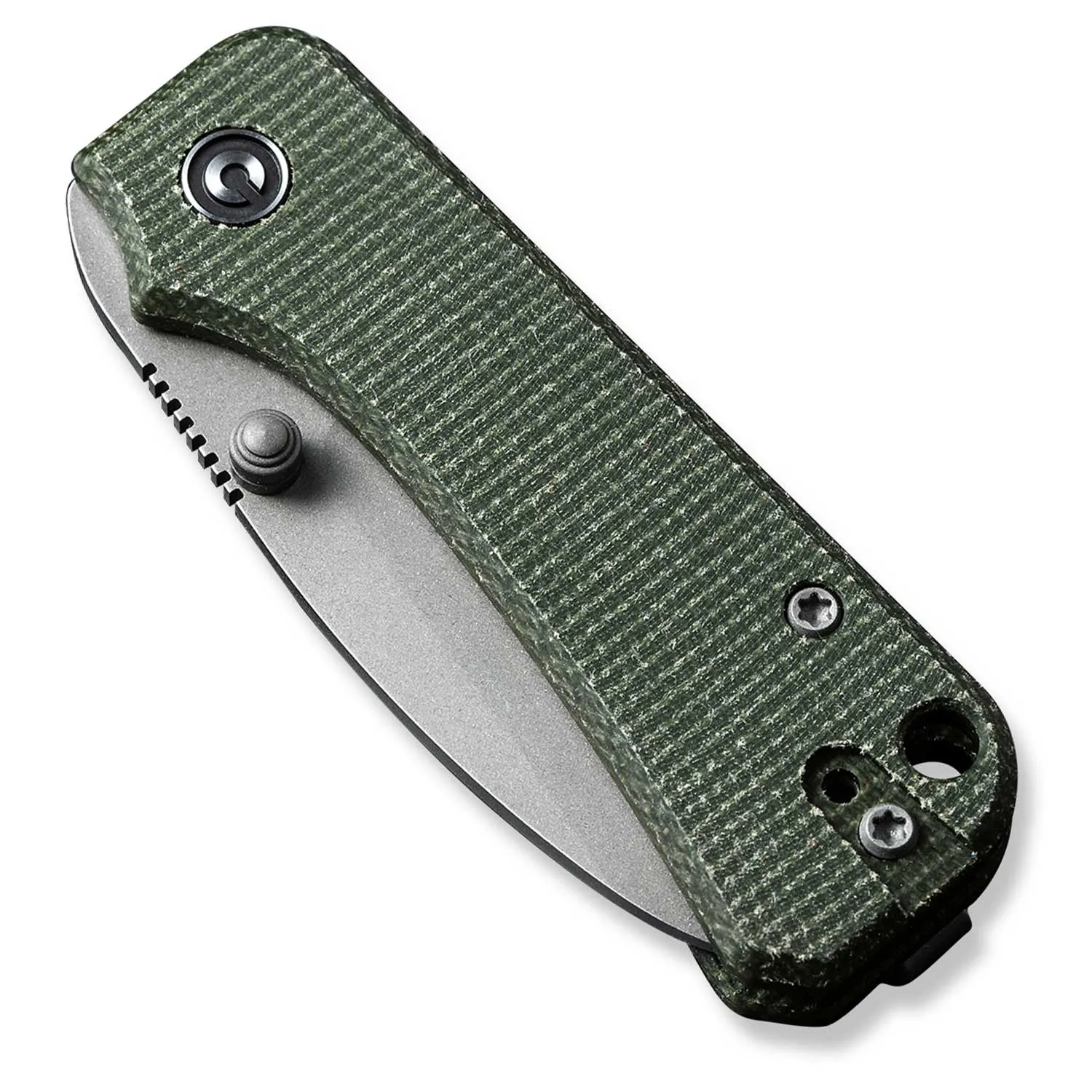 Baby Banter Pocket Knife - Green Micarta - Gray Stonewash Nitro V