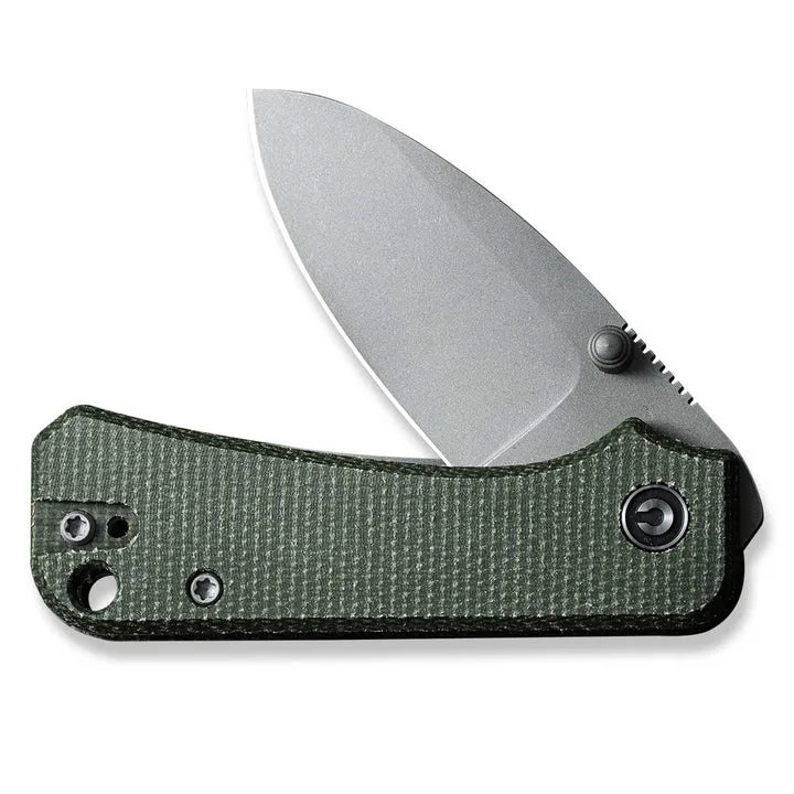 Baby Banter Pocket Knife - Green Micarta - Gray Stonewash Nitro V