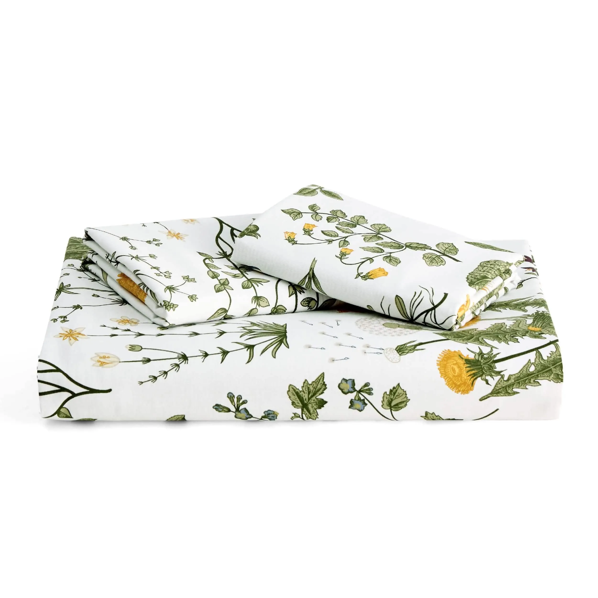 Bedsure 100% Cotton Reversible Floral Duvet Cover Set Green Floral