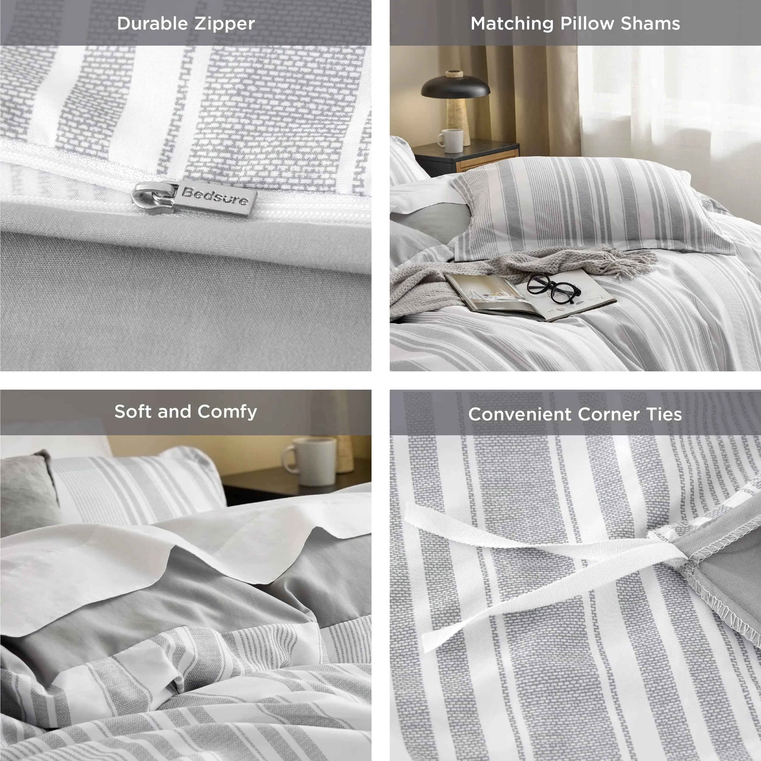 Bedsure Microfiber Duvet Cover Set Twin