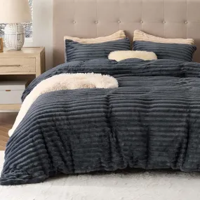 Bedsure Striped Flannel Duvet Cover Set