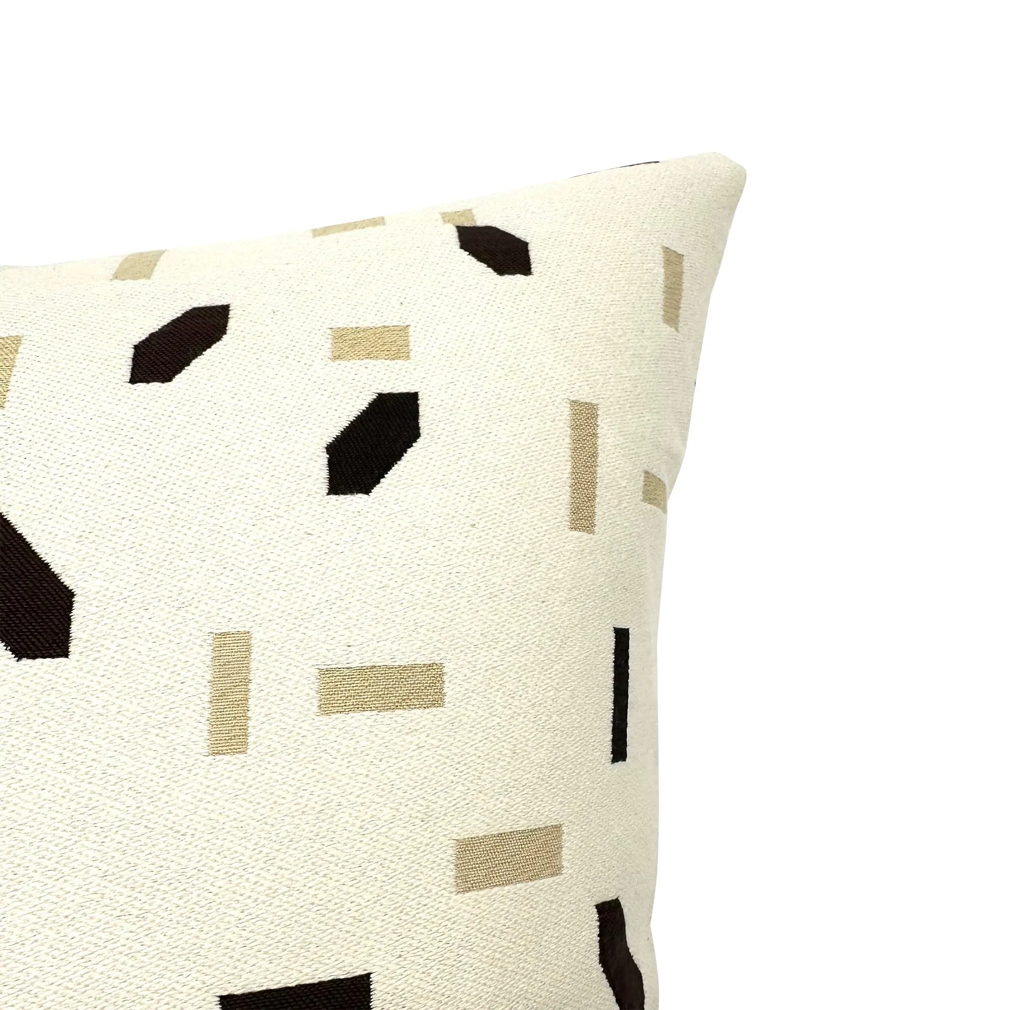 Beige/Black Contemporary  Throw Pillow Cover 22x22