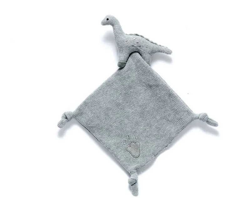 Best Years Knitted Organic Grey Dinosaur With Grey Comfort Blanket