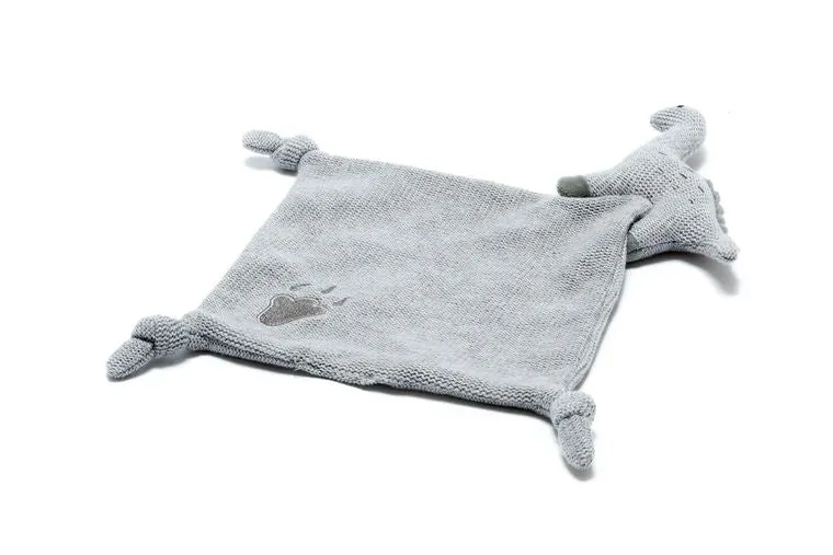 Best Years Knitted Organic Grey Dinosaur With Grey Comfort Blanket