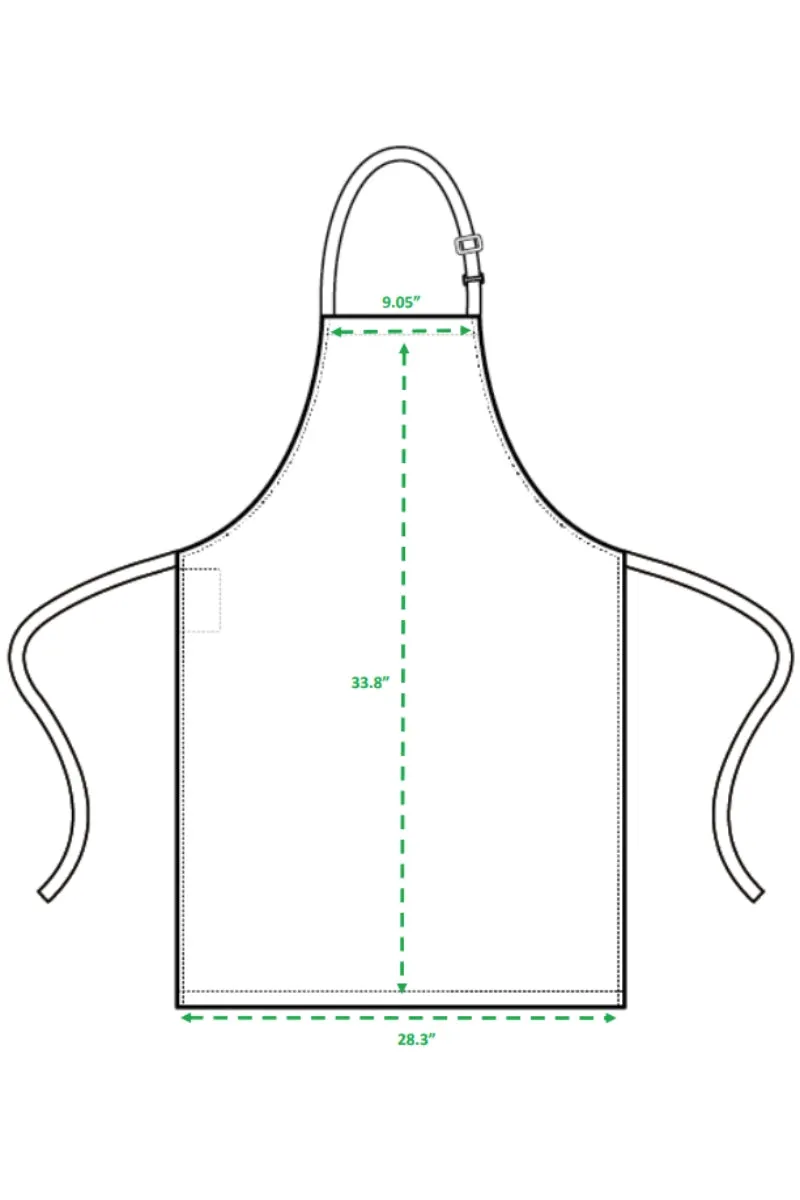 Black Denim Sustainable Bib Apron (No Pockets)