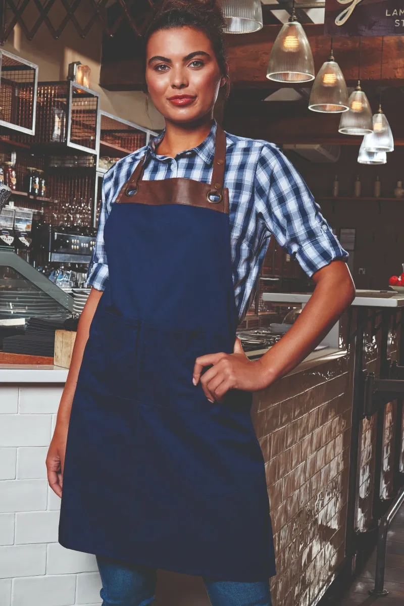 Black Espresso Adjustable Bib Apron (2 Pockets)