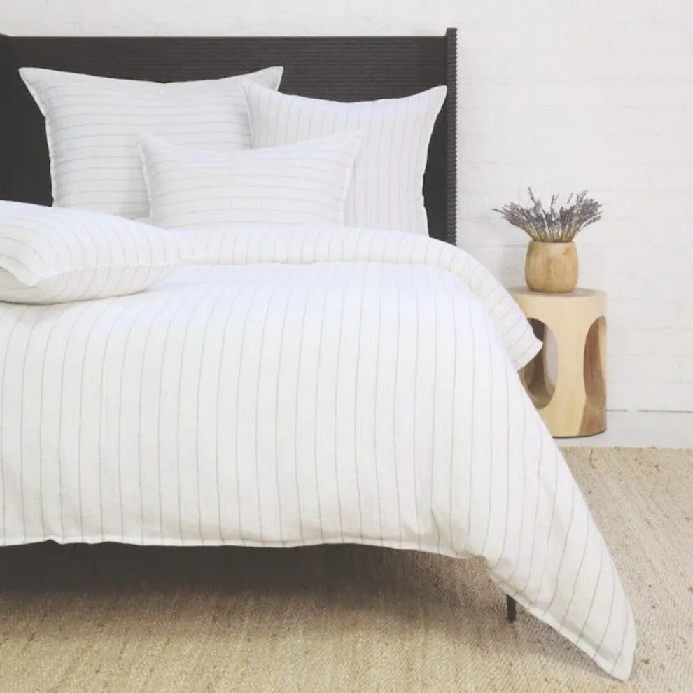 Blake White and Natural Bedding by Pom Pom at Home