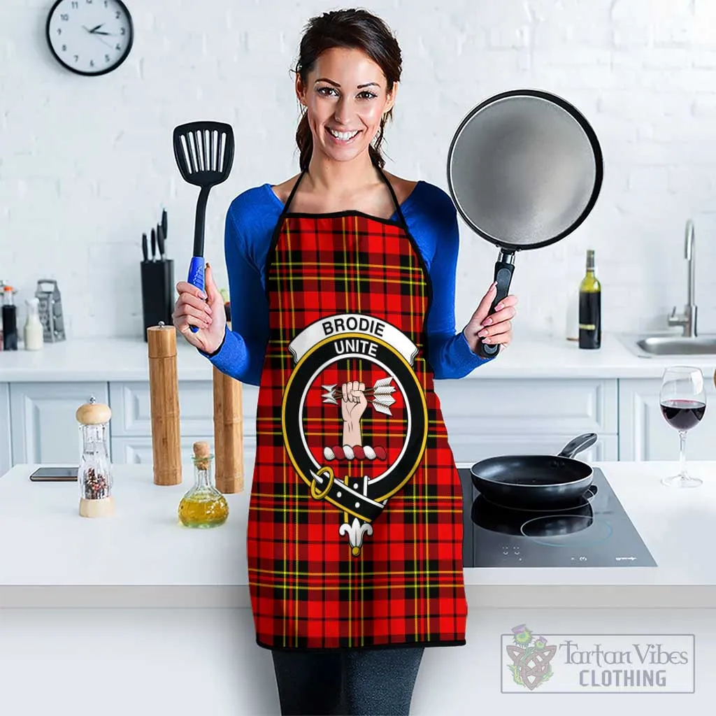 Brodie Modern Tartan Apron with Family Crest