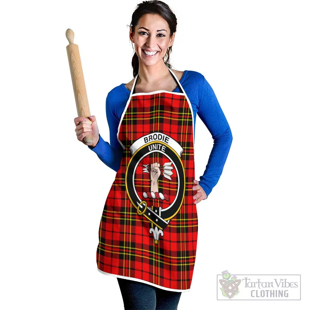 Brodie Modern Tartan Apron with Family Crest