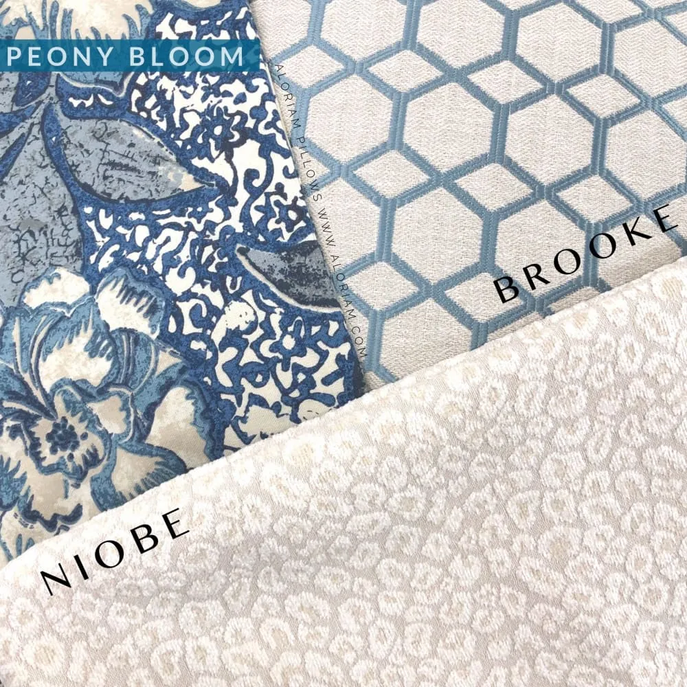 Brooke Blue Geometric Interlocked Hexagons Pillow Cover (Fabric by the Yard available)