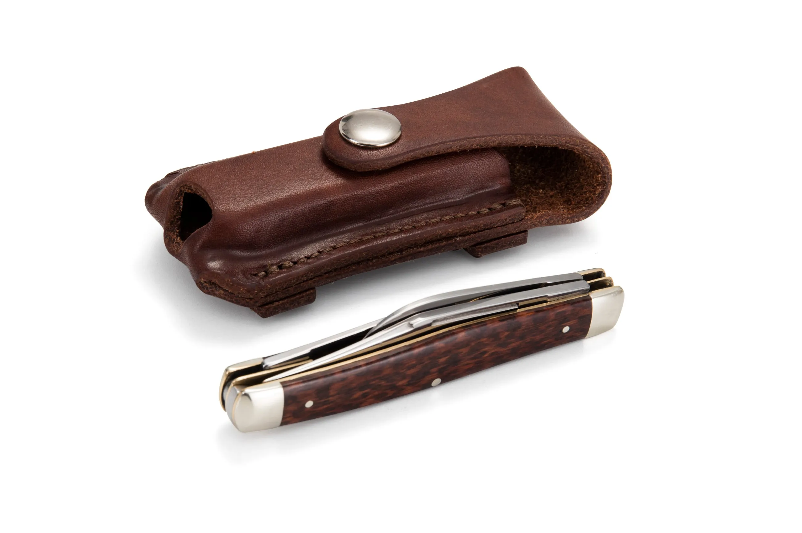 Button Close Pocket Knife Pouch - Natural