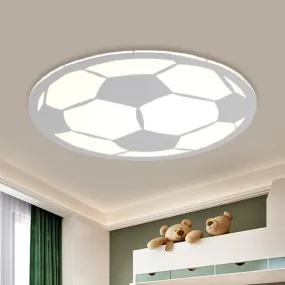 Cartoon Football LED Flush Ceiling Light for Nursery - White/Black/Pink