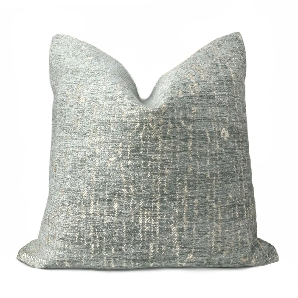 Cerwyn Glacial Green Ecru Texture Pillow Cover