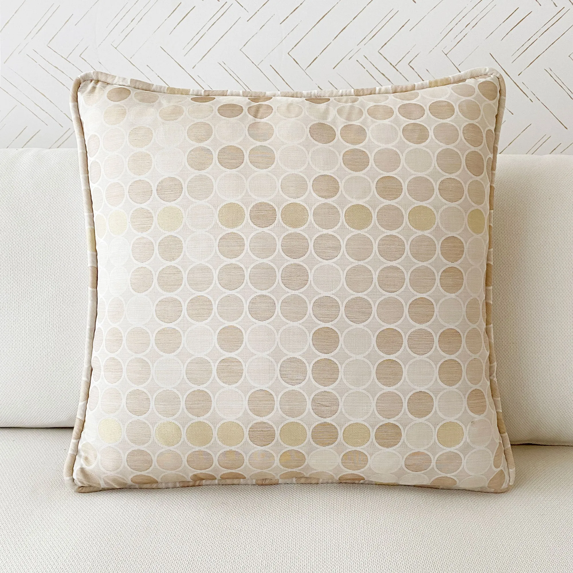 Champagne Glam Jacquard Throw Pillow Cover 24x24