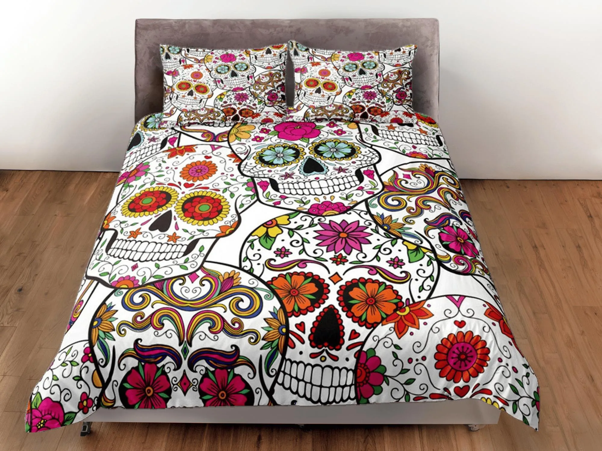 Cinco de Mayo Skull Duvet Cover Set Colorful Bedspread Dorm Bedding Pillowcase Bedding Mexican Design