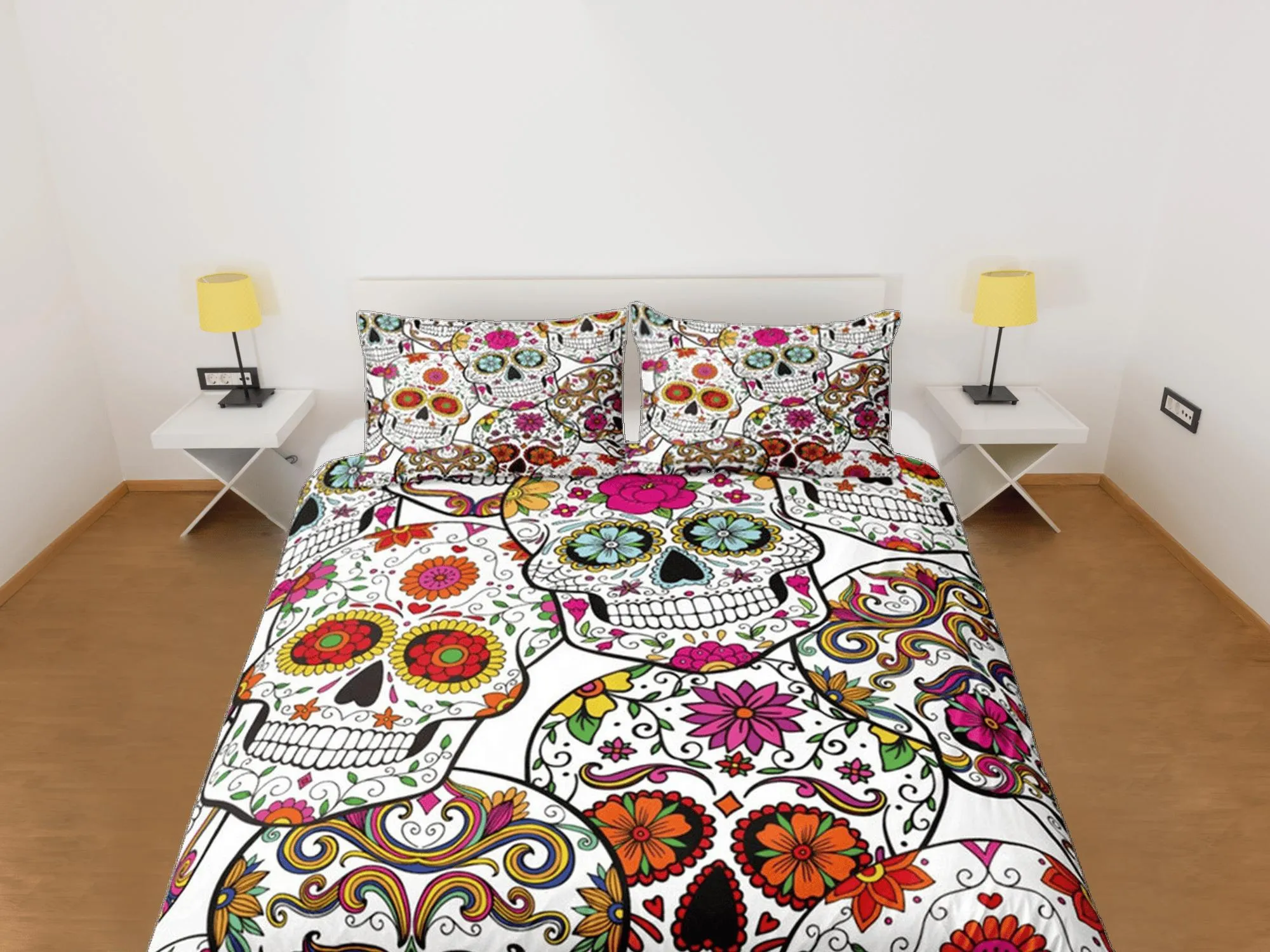 Cinco de Mayo Skull Duvet Cover Set Colorful Bedspread Dorm Bedding Pillowcase Bedding Mexican Design